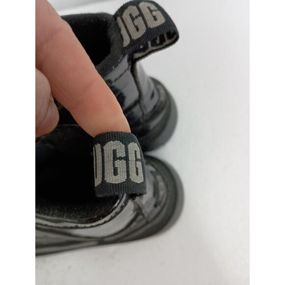 UGG Robbley Glitter Combat Boots Girls Size 1 Black Chunky Outdoor Shoes - Picture 3 of 11